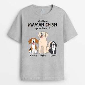 T-shirt Ce Papa De ChienCette Maman De Chien Appartient A Personnalise