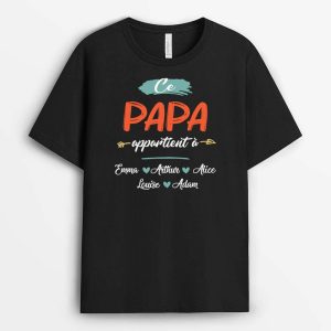 T-shirt Ce PapaPapy Appartient A Version Florale Personnalise T-shirt Ce PapaPapy Appartient A Version Florale Personnalise