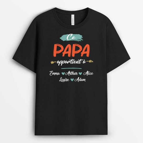 T-shirt Ce PapaPapy Appartient A Version Florale Personnalise