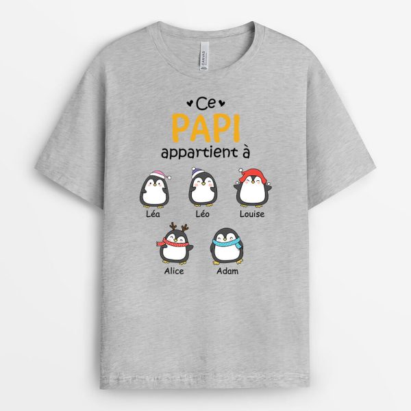 T-shirt Ce PapaPapy Appartient A Version Penguin Personnalise