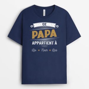 T-shirt Ce PapaPapy Star Appartient A Personnalise T-shirt Ce PapaPapy Star Appartient A Personnalise