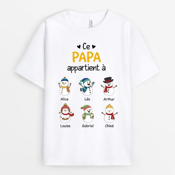 T-shirt Ce Papi Appartient A Bonhommes Personnalise