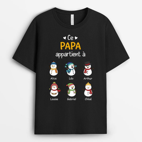 T-shirt Ce Papi Appartient A Bonhommes Sombre Personnalise