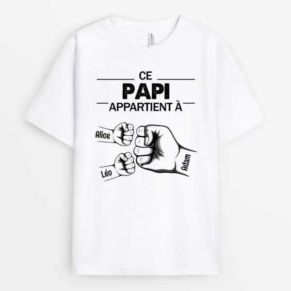 T-shirt Ce Papi Appartient A Poing Personnalise