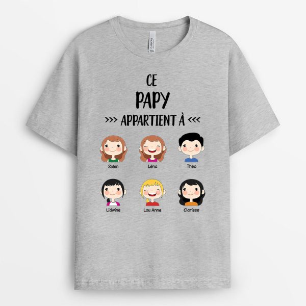 T-shirt Ce Papi Appartient A Visage D’enfants Personnalise