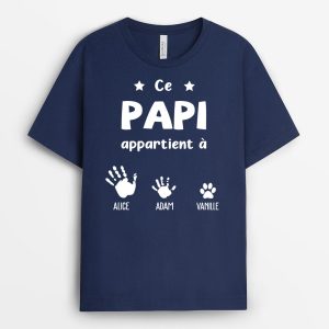 T-shirt Ce Papi Papa Appartient A Mains Sombre Personnalise T-shirt Ce Papi Papa Appartient A Mains Sombre Personnalise