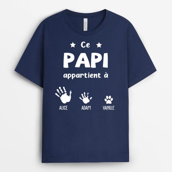 T-shirt Ce Papi Papa Appartient A Mains Sombre Personnalise