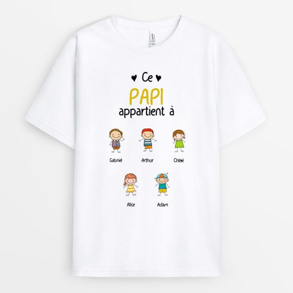T-shirt Ce Papi Papa Appartient A Migonnettes Personnalise