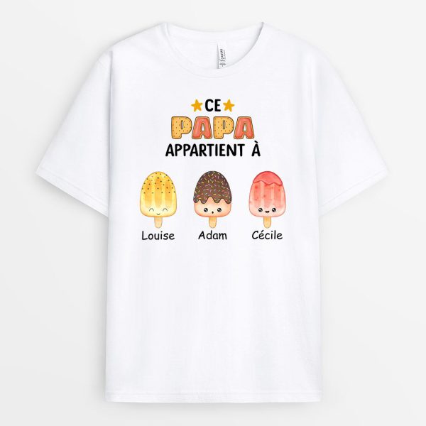 T-shirt Ce PapyPapa Appartient a Glaces Personnalise