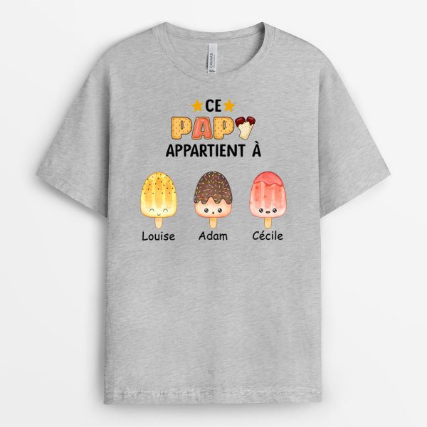 T-shirt Ce PapyPapa Appartient a Glaces Personnalise