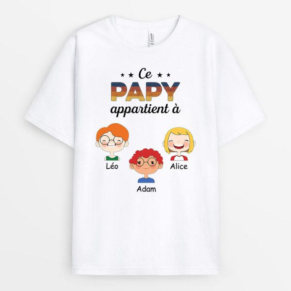 T-shirt Ce PapyPapa Appartient a Ses Enfants Personnalise