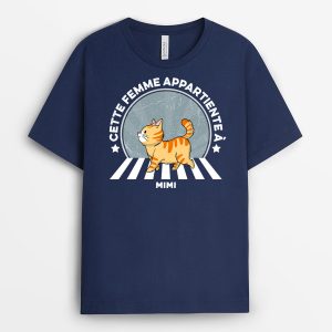 T-shirt Cet Humain Appartient a Chats Marche Personnalise T-shirt Cet Humain Appartient a Chats Marche Personnalise