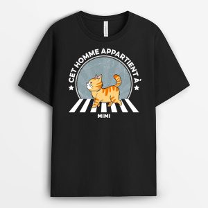 T-shirt Cet Humain Appartient a Chats Marche Personnalise