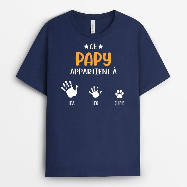 T-shirt Cet Incroyable Papa Appartient a Version Main Personnalise