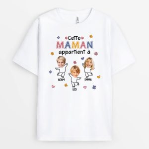 T-shirt Cette Maman Appartient A Version Petite Fleur Personnalise