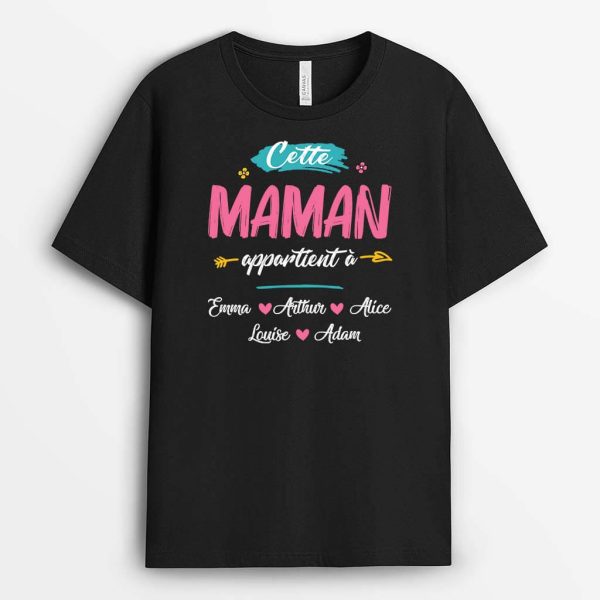 T-shirt Cette MamanMamie Appartient A Version Florale Personnalise