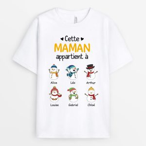 T-shirt Cette Mamie Appartient A Bonhommes Personnalise T-shirt Cette Mamie Appartient A Bonhommes Personnalise