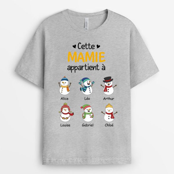 T-shirt Cette Mamie Appartient A Bonhommes Personnalise