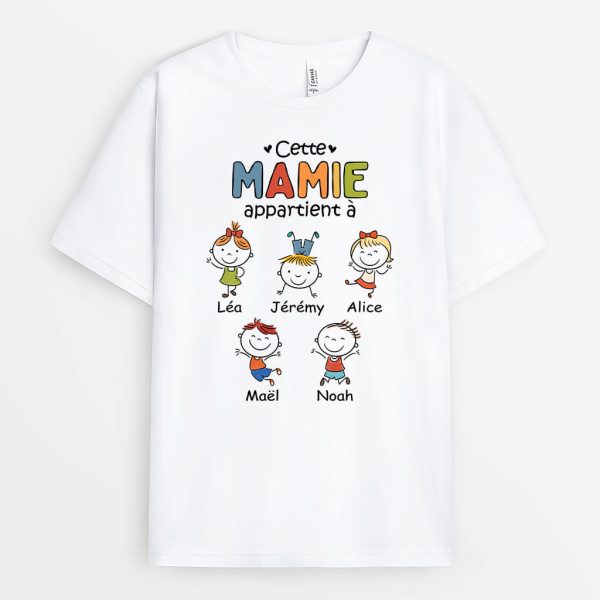 T-shirt Cette Mamie Appartient A Dessin Magique Personnalise