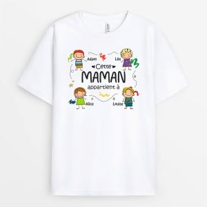 T-shirt Cette Mamie Appartient A Dessin Personnalise T-shirt Cette Mamie Appartient A Dessin Personnalise