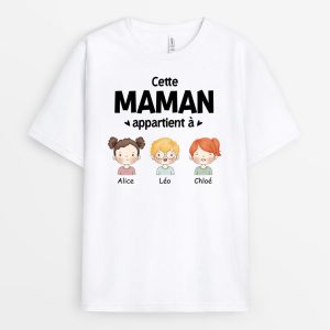 T-shirt Cette Mamie Appartient A Doux Personnalise T-shirt Cette Mamie Appartient A Doux Personnalise
