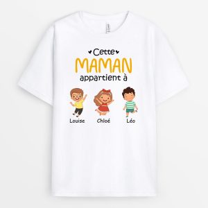 T-shirt Cette Mamie Appartient A Enfants Sautant Personnalise T-shirt Cette Mamie Appartient A Enfants Sautant Personnalise