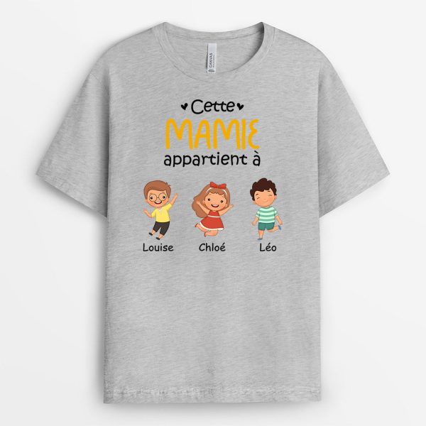 T-shirt Cette Mamie Appartient A Enfants Sautant Personnalise