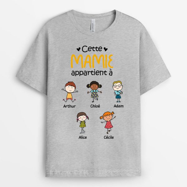 T-shirt Cette Mamie Appartient A Magnifique Personnalise