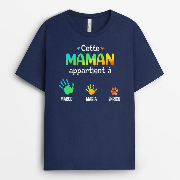 T-shirt Cette Mamie Appartient A Mains et Empreintes Personnalise