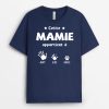 T-shirt Cette Mamie Appartient A Mains et Empreintes en Blanc Personnalise