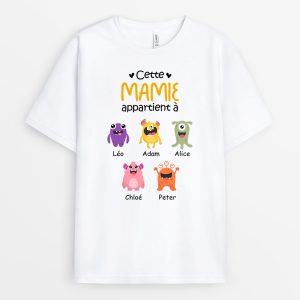 T-shirt Cette Mamie Appartient A Monstres Personnalise T-shirt Cette Mamie Appartient A Monstres Personnalise