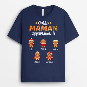 T-shirt Cette Mamie Appartient A Noel Biscuits Personnalise T-shirt Cette Mamie Appartient A Noel Biscuits Personnalise
