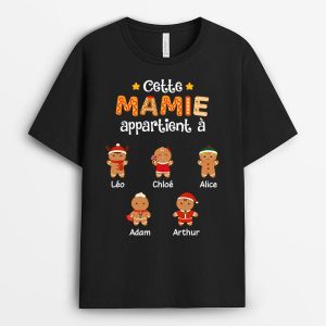 T-shirt Cette Mamie Appartient A Noel Biscuits Personnalise