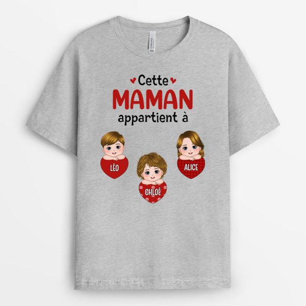 T-shirt Cette Mamie Appartient A Petits Coeurs Personnalise