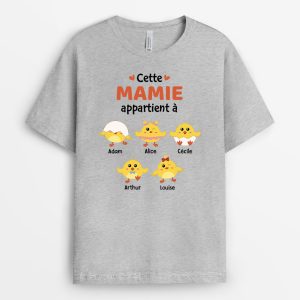 T-shirt Cette Mamie Appartient A Poussins Personnalise T-shirt Cette Mamie Appartient A Poussins Personnalise