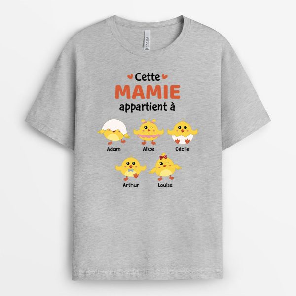 T-shirt Cette Mamie Appartient A Poussins Personnalise