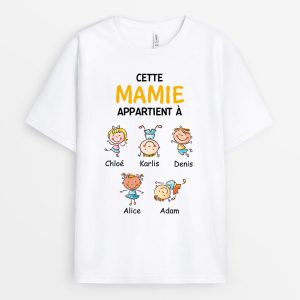 T-shirt Cette Mamie Appartient A Vilain Personnalise T-shirt Cette Mamie Appartient A Vilain Personnalise