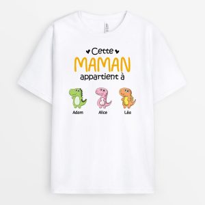 T-shirt Cette Mamie Appartient a Version Dinosaures Personnalise T-shirt Cette Mamie Appartient a Version Dinosaures Personnalise