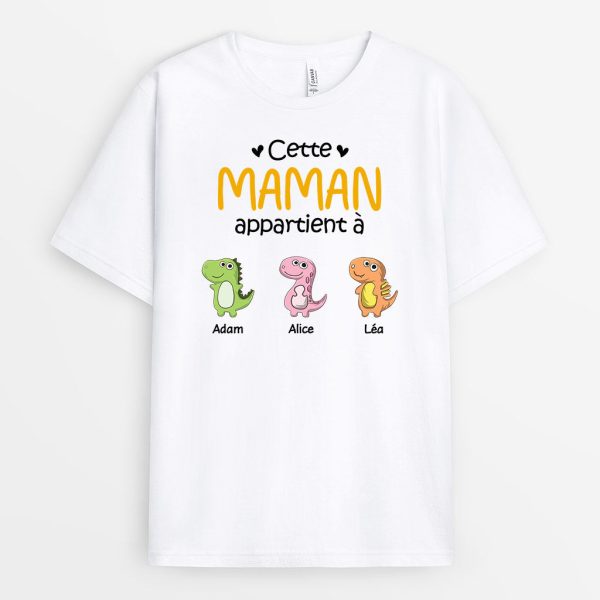 T-shirt Cette Mamie Appartient a Version Dinosaures Personnalise