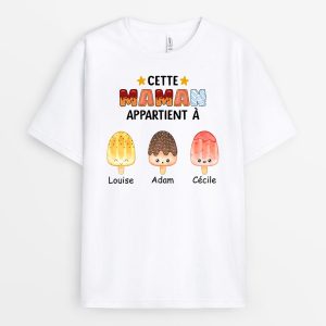 T-shirt Cette MamieMaman Appartient a Glaces Personnalise T-shirt Cette MamieMaman Appartient a Glaces Personnalise