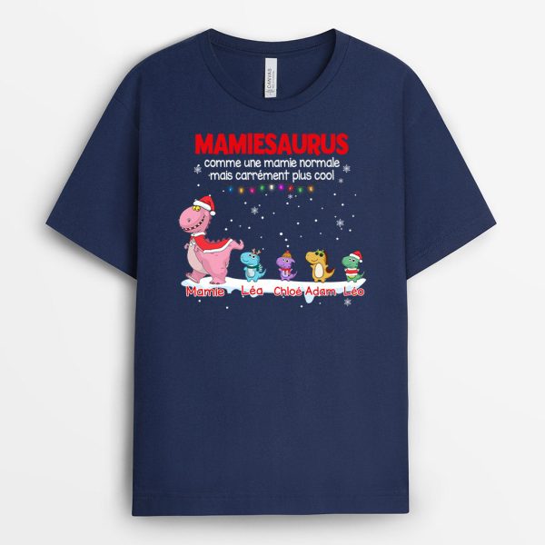 T-shirt Cette Mamiesaurus Mamansaurus Petits Dinosaures Sous Neige Personnalise