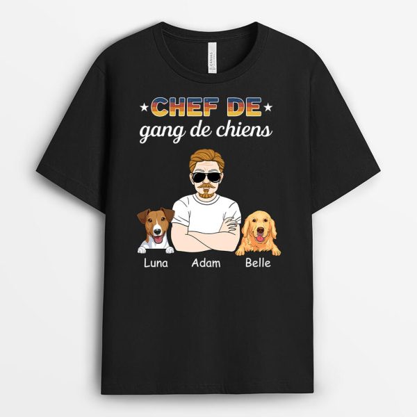 T-shirt Chef De Gang De Chiens Personnalise