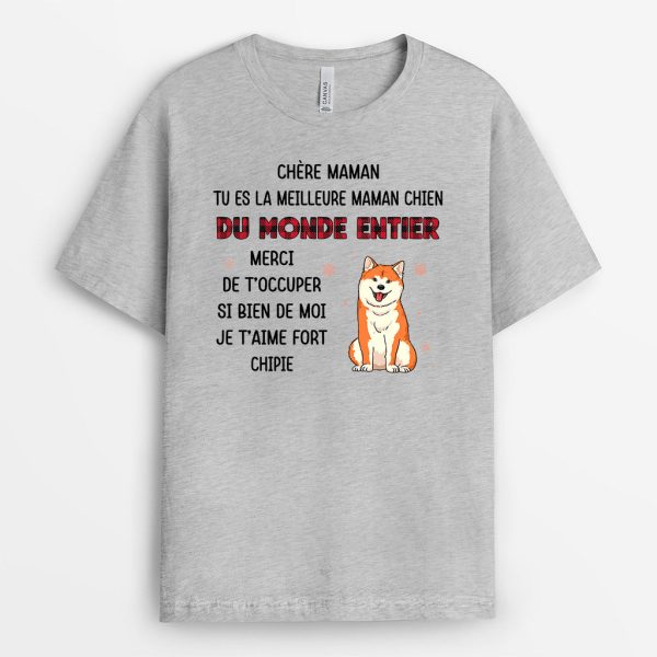 T-shirt Cher Papa Chien Chere Maman Chien Personnalise