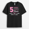 T-shirt Cinq Raisons Pour Lesquelles J’Aime Etre Mamie Version Rose Personnalise