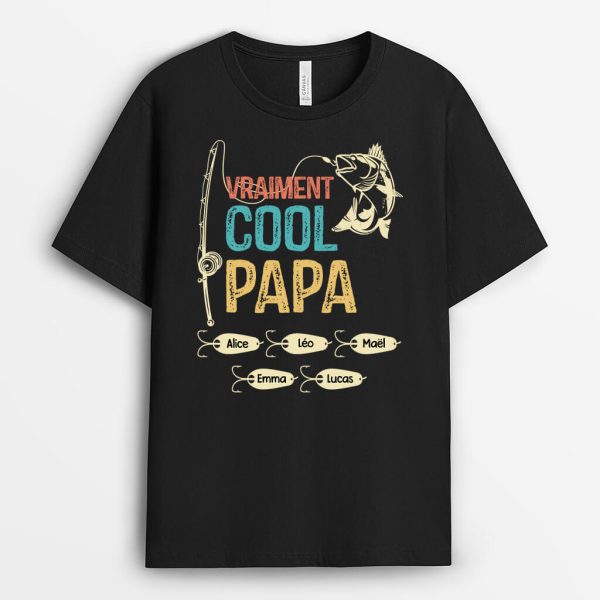 T-shirt Cool Papa En Vrai Personnalise