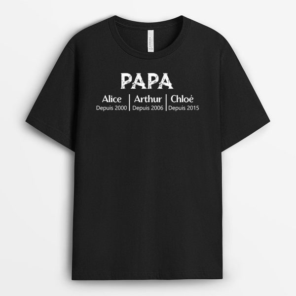 T-shirt Creatif Papa Papi Personnalise
