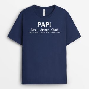 T-shirt Creatif Papa Papi Personnalise