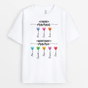 T-shirt D’Abord Maman Maintenant Mamie Ballon Coeur Personnalise T-shirt D’Abord Maman Maintenant Mamie Ballon Coeur Personnalise