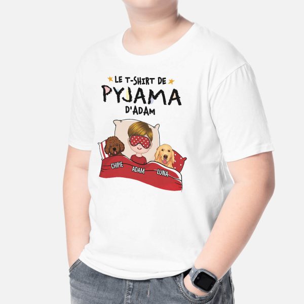 T-shirt De Pyjama d’Anna Avec Chien Pour Enfant Personnalise