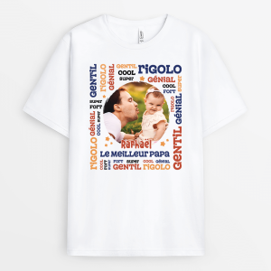 T-shirt Description de Mot Adjectif Papa Personnalise T-shirt Description de Mot Adjectif Papa Personnalise